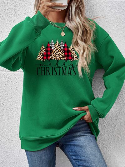 MERRY CHRISTMAS Round Neck Long Sleeve Sweatshirt